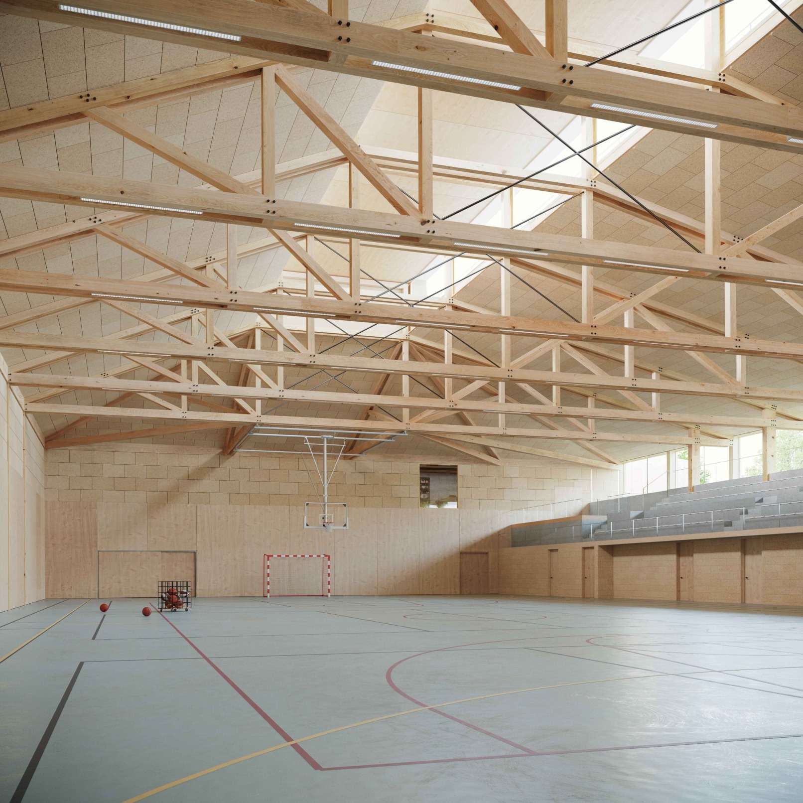 College et Halles Sportives du Grand Cerf Bezons Visualisierung für Badia Berger Architectes & Oyapock Architectes von Hadaimages