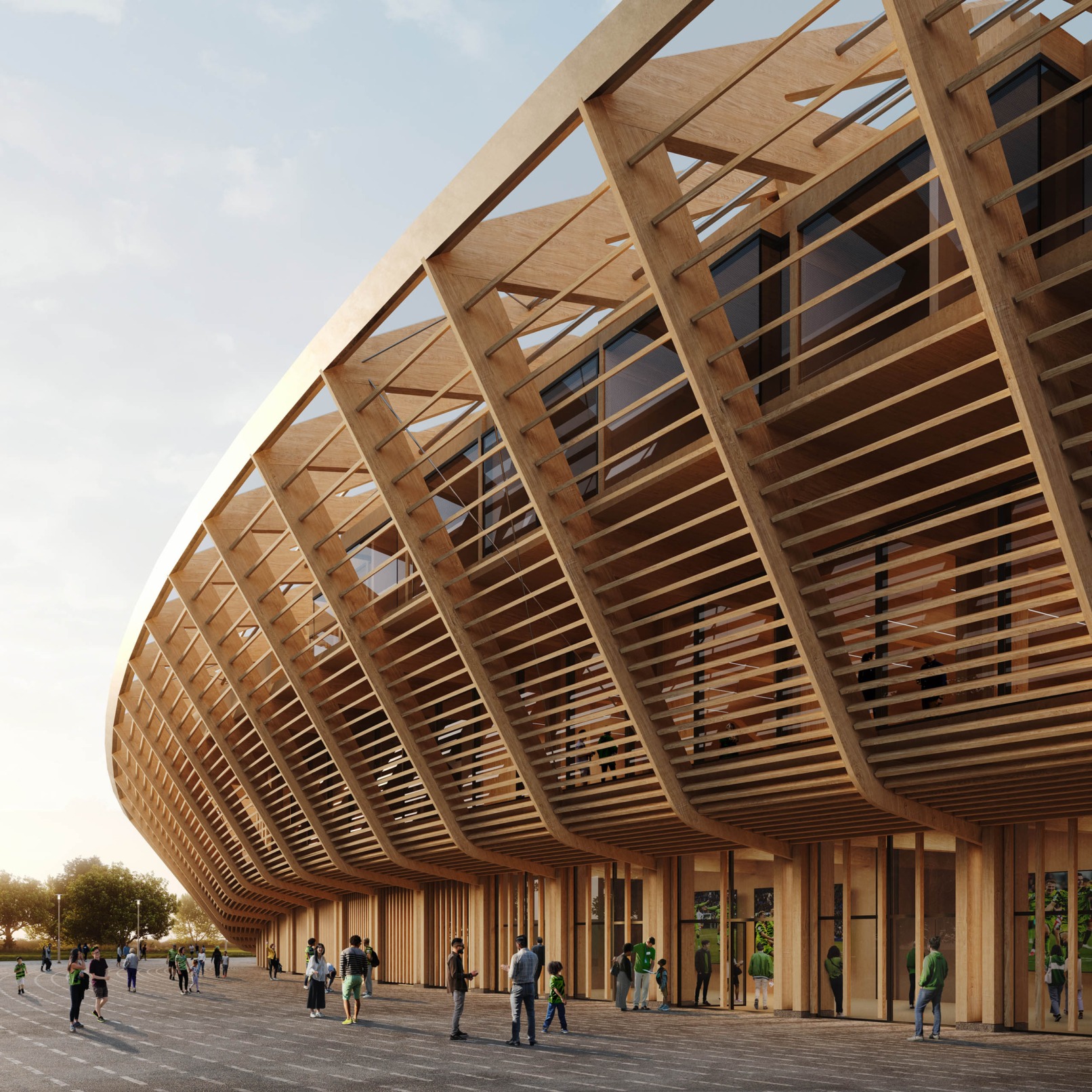 Forest Green Rovers Eco Park Stadium in Stroud Visualisierung für Zaha Hadid Architects von Hadaimages